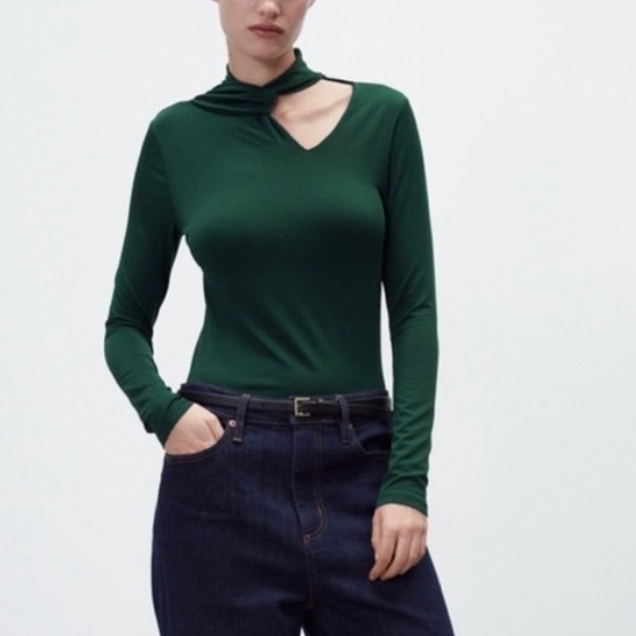 GREEN Zara knot bodysuit - Picture 3 of 4